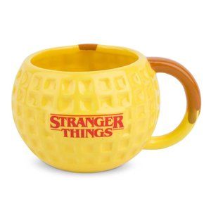 Netflix Stranger Things Ceramic Mug Yellow Waffle Texture 18 oz